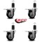 Service Caster 3.5'' Black Poly Swivel 1-5/8'' Expanding Stem Caster Set Total Lock Brake, 4PK SCC-EXTTL20S3514-PPUB-BLK-158-4 - alternate 4